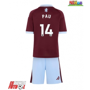 Aston Villa Pau Torres #14 Primera Equipación Niños 2026-27 Manga Corta (+ Pantalones cortos)